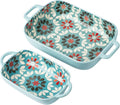 ONCCI Ceramic Baking Dish Set, 2-Piece Hand-painted Porcelain Rectangular by ONECCI