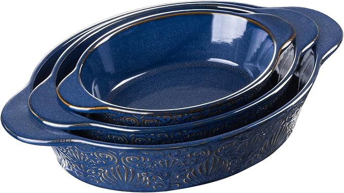 Dafuceramic Casserole Dishes for Oven Sets of 3, Ceramic Oval Baking Dish by Dafuceramic