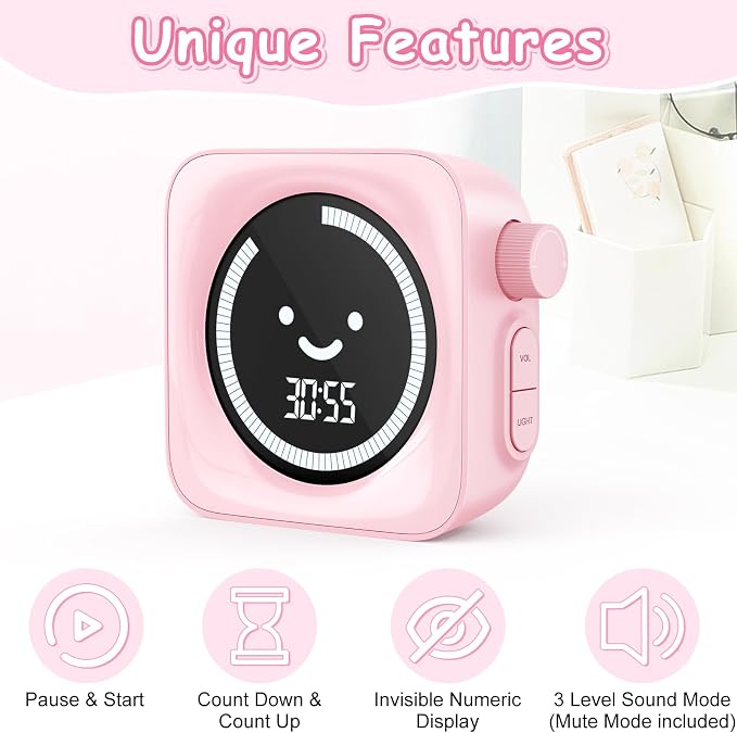 Visual Timer for Kids, 99 Minute Digital Cute Kids Visual Timer Classroom Timer - Image 3
