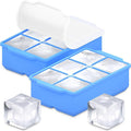 KitchFort Large Silicone Ice Cube Tray, Easy Release 2" Big Ice Cubes by KitchFort