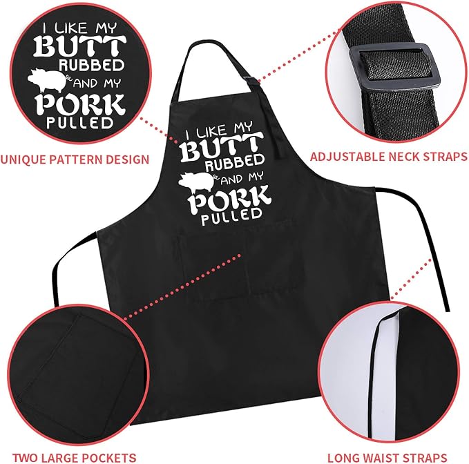 Rosoz Funny BBQ Black Chef Aprons - Image 3