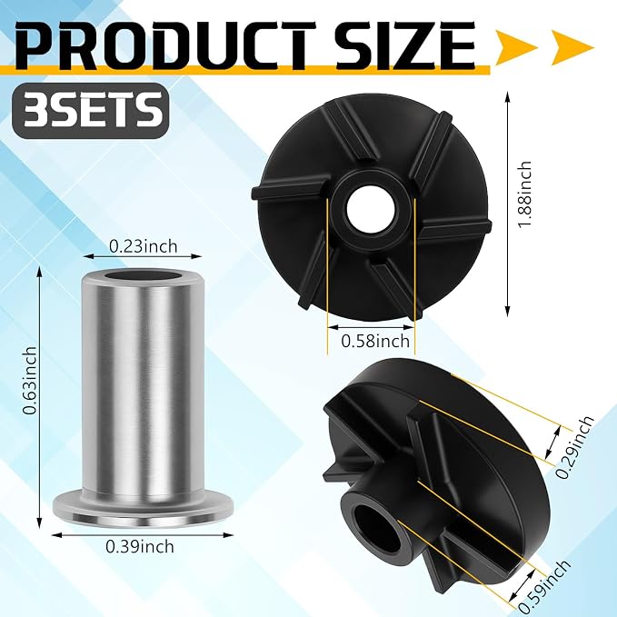 Honoson 3 Set 3587 Standard Magnetic Impeller & 3220 Bearing Sleeve Combo Pack - Image 2