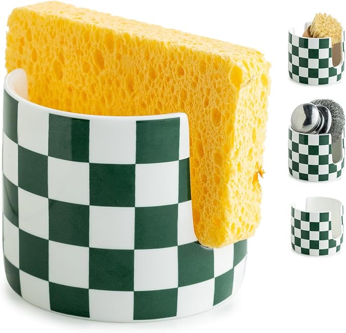 Zoeeker Ceramic Kitchen Sponge Holder, Dish Sponge Holder Suitable by LAUCHUH