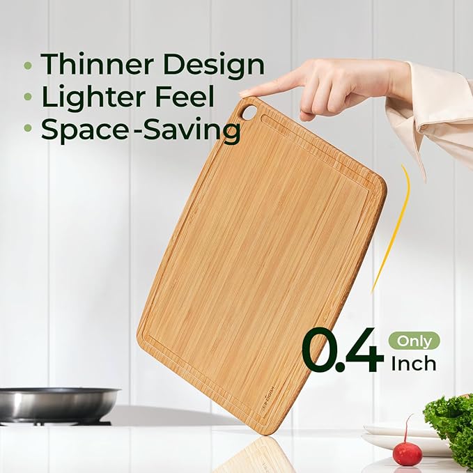 Keechee Dishwasher Safe Bamboo Cutting Boards Durable Lightweight Wood Cutting - Image 3