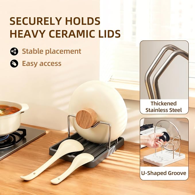 2 in 1 Pot Lid Holder & Spoon Rest - Image 3