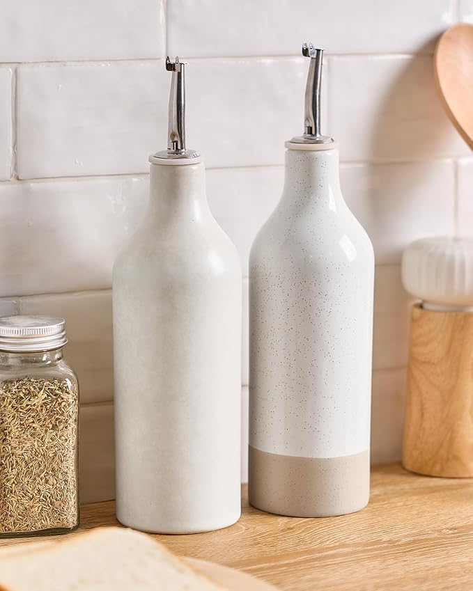 famiware Milkyway 16oz Ceramic Olive Oil Dispenser Bottle, Olive Oil and - Image 7