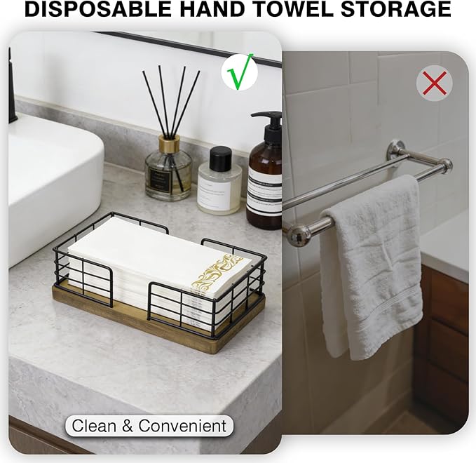 Kordory Wooden Guest Towel Holder Tray - Image 3