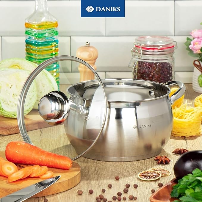 Daniks Classic 3 Quart Stainless Steel Stock Pot - Image 8