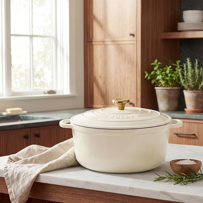 Zulay Kitchen 5 Quart Enameled Cast Iron Dutch Oven Pot - Image 2