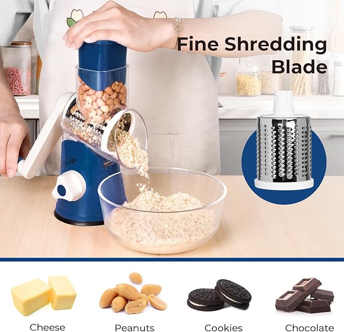 X Home Rotary Cheese Grater for Kitchen, Shredder - Image 4