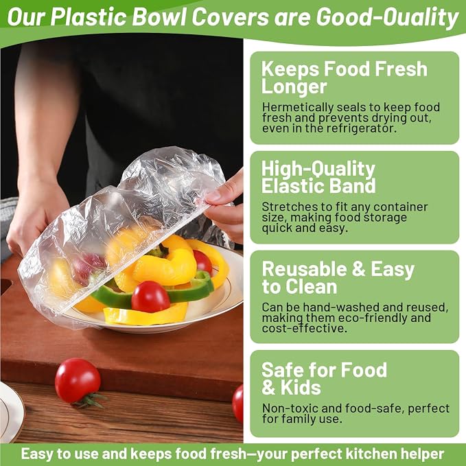 70 Pcs Bowl Covers, 5 Size Plastic Food Covers - Image 5