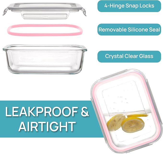 Vtopmart 5Pack 22oz Glass Storage Containers - Image 6
