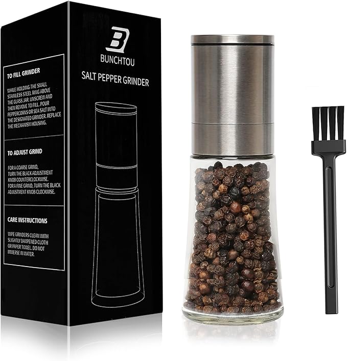 Original Stainless Steel Pepper Grinder or Salt Mill 1pk by Bunchtou