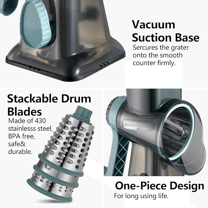 Cheese Grater Hand Crank Rotary Vegetables Shredder - Image 6