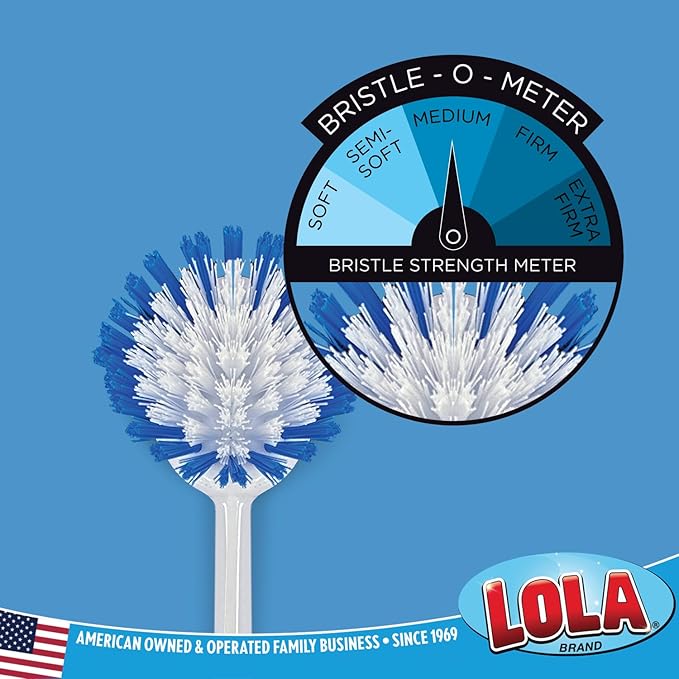 Dish Brush Scrubber for Kitchen, 2 Pack, by LOLA, Has Stiff Bristles & Food - Image 4