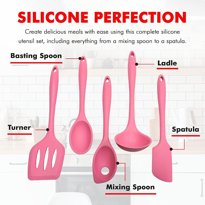 Chef Craft - Premium Silicone Kitchen Tools and Utensils Set, Non-Scratch - Image 4