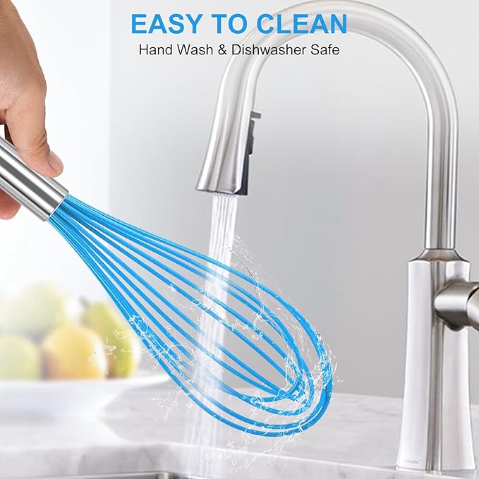 NileHome Whisk Commercial Stainless Steel wisk & Silicone Non-Stick Coated - Image 4