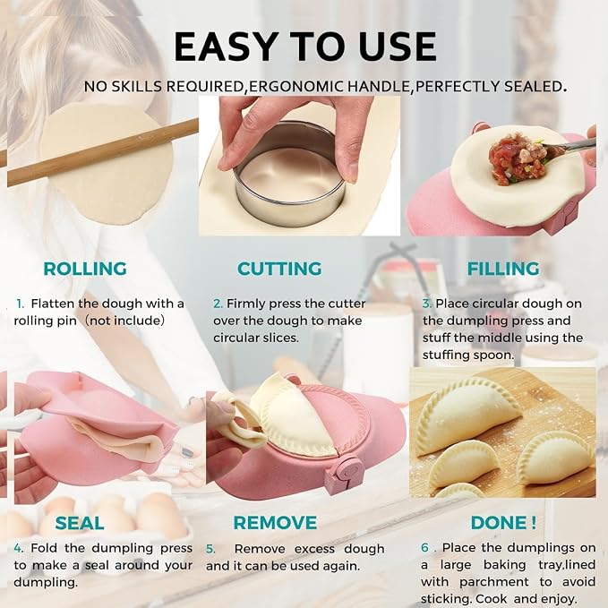 6 Inch Empanada Maker Press, Extra Large Dumpling Maker Set - Image 7