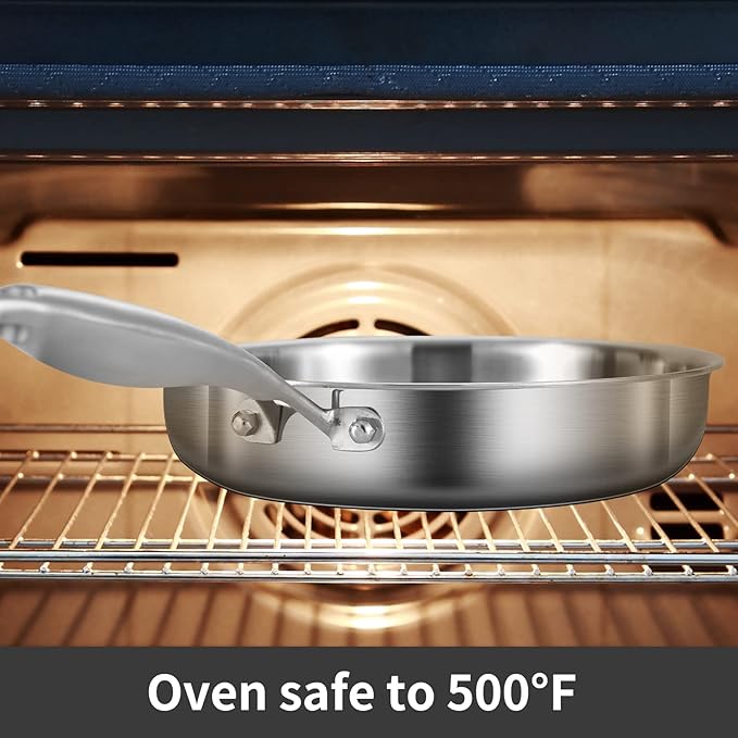 LOLYKITCH 6 QT Tri-Ply Stainless Steel Sauté Pan - Image 5