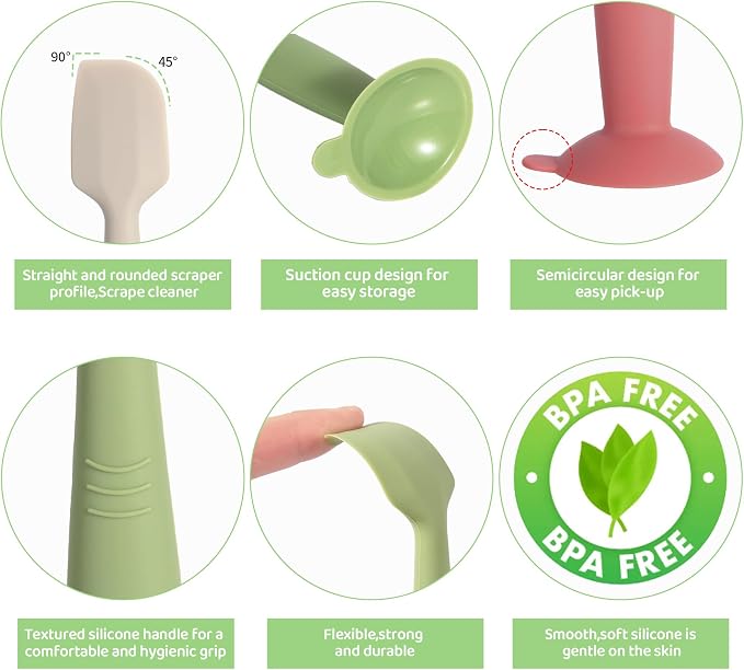 Baby Diaper Cream Spatula 3 Pack Diaper Spatulas Soft Silicone Diaper Cream - Image 5