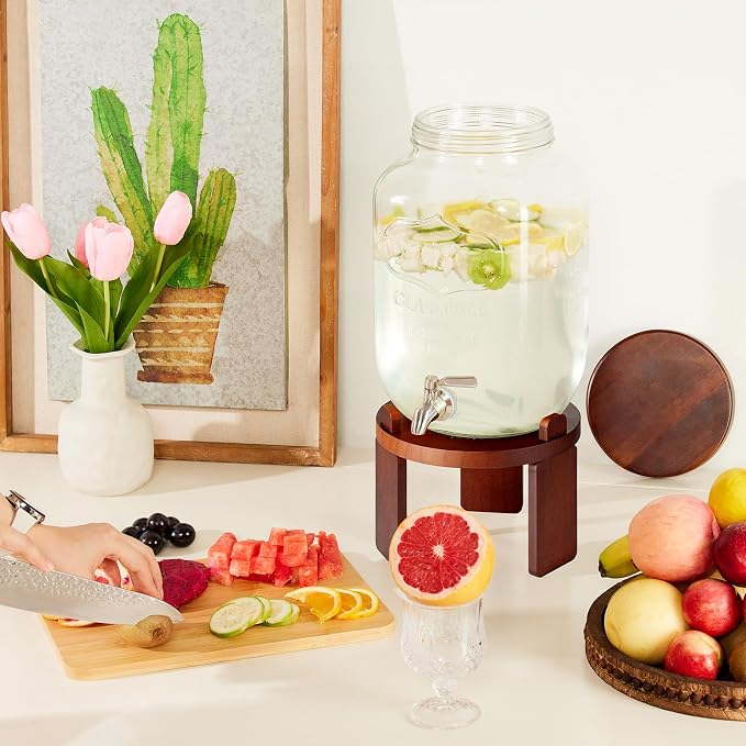 1 Gallon Drink Dispenser for Parties, Glass Beverage Dispenser - Image 8