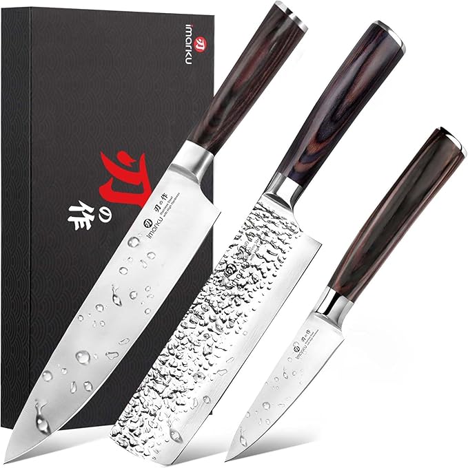 imarku 3 Pieces Knife set, Japanese HC Stainless Steel Kitchen Knife Set by imarku