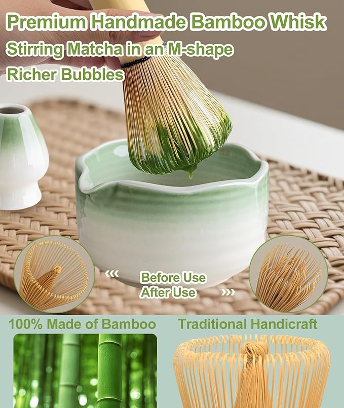 JBER Matcha Whisk Set, Ceramic Matcha Kit Includes Bowl - Image 4