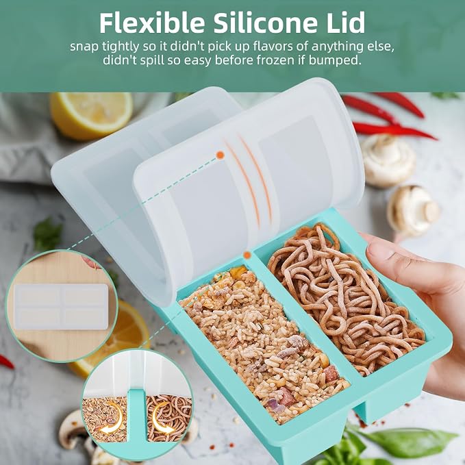 Silicone Freezer Tray for Sauce Cube: FDDAI Super Prep Freezing Tray for Souped - Image 4