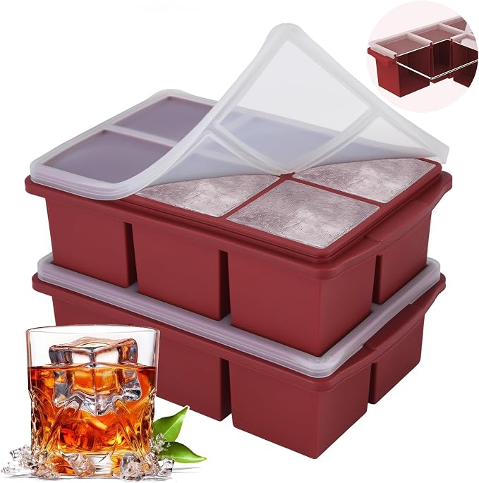 Large Ice Cube Trays for Whiskey, Silicone Ice Cube Tray, by Xomoo