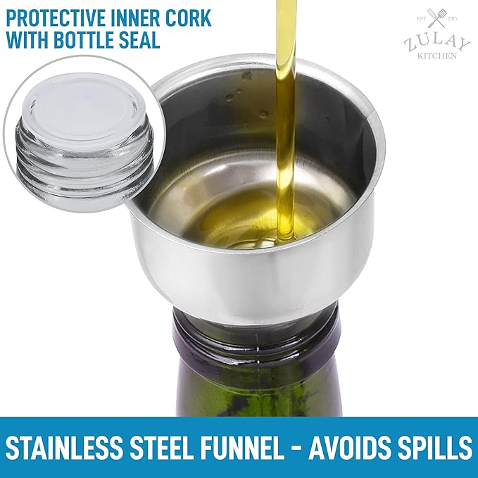Zulay Kitchen (2 pack 17oz Olive Oil Dispenser Bottle - Image 6