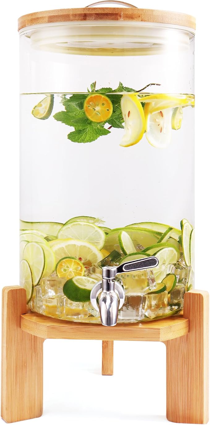 Beverage Dispenser, 2.1 Gallon Glass Drink Dispenser - Image 8