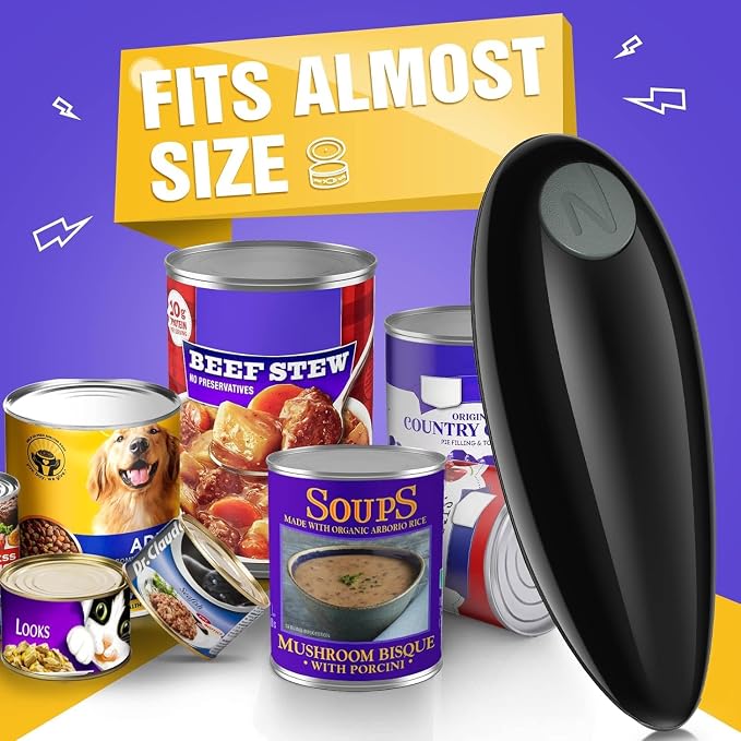 One Touch Battery Operated Electric Can Opener Fits Almost Size Can - Image 2