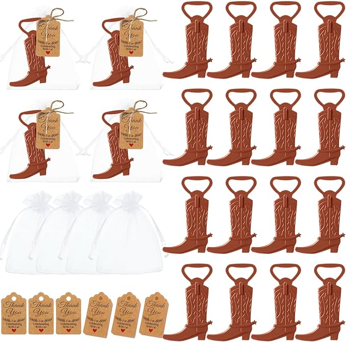 Meanplan 99 Pcs Cowboy Boot Bottle Opener Set Cowgirl Western Derby Wedding by Meanplan