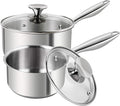 MICHELANGELO Stainless Steel Saucepan Set 1Qt & 2Qt, 18/10 Stainless Steel Pot by Michelangelo