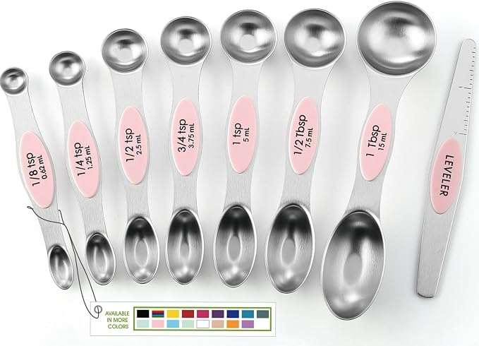 Spring Chef Stainless Steel Magnetic Measuring Spoons Set of 8 by SpringChef