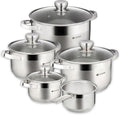 Daniks Standard 9-Piece Stainless Steel Cookware Set by Daniks