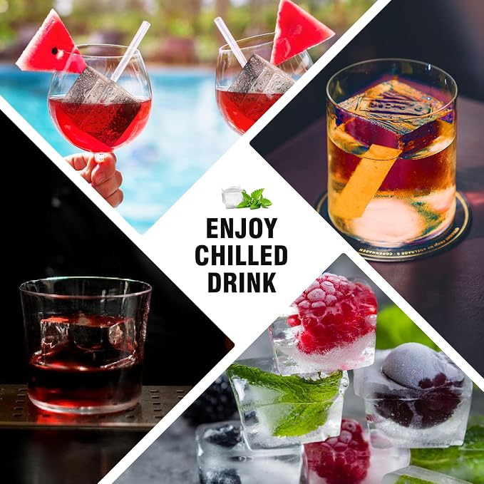 Samuelworld Large Ice Cube Tray: 2024 Upgraded Silicone Square Ice Cube Mold - Image 7