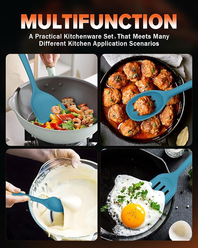 Silicone Cooking Utensils Set, Perfectly Angled - Image 3