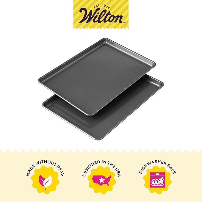 Wilton Easy Layers Sheet Cake Pan, Rectangle Sheet Pan, 2-Piece Baking Sheets - Image 3