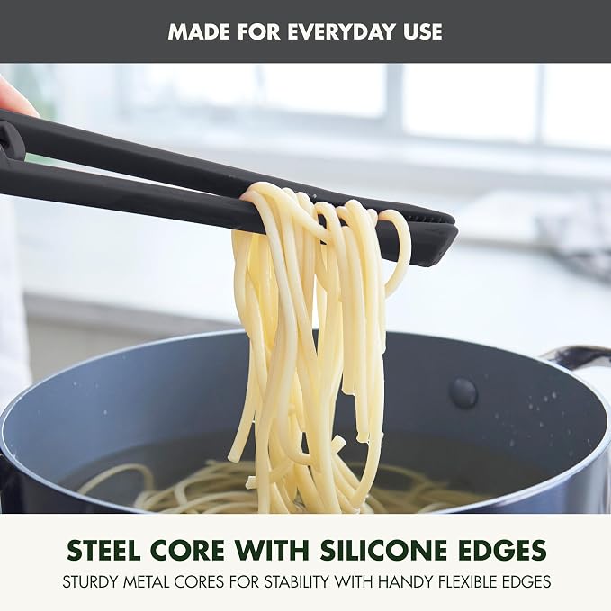 GreenPan Silicone Tong, Cooking Grilling Serving, Kitchen Utensil, Flexible - Image 3