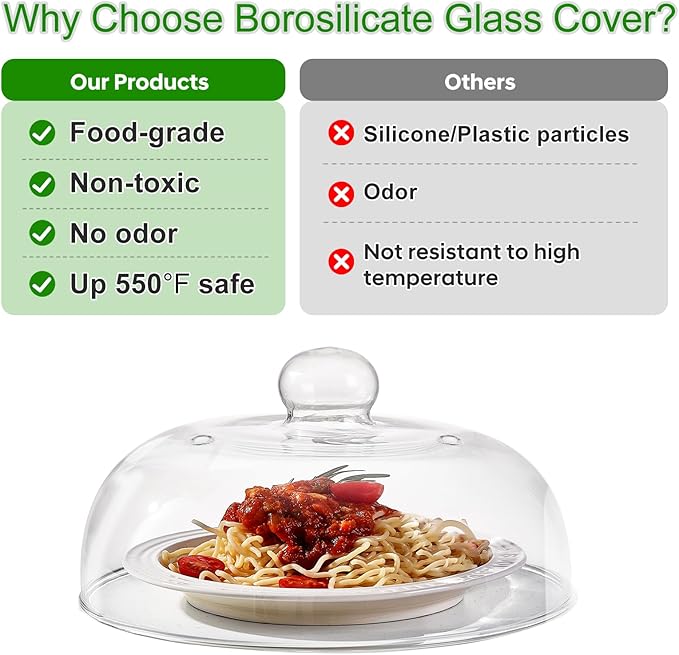 10 Inch Borosilicate Glass Microwave Splatter Cover - Image 3