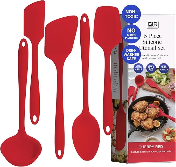 GIR 5-Piece Silicone Kitchen Utensils Set, Non-Toxic Cooking Utensils by GIRGetItRight