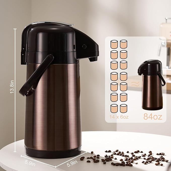 PARACITY Upgraded Airpot Coffee Carafe - Image 6