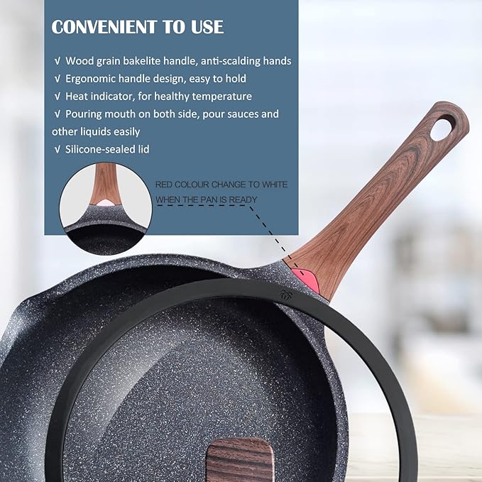 Vinchef Nonstick Deep Frying Pan Skillet - Image 4