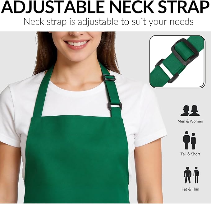Large Chef Apron for Men and Women, Cooking Kitchen Aprons - Image 5