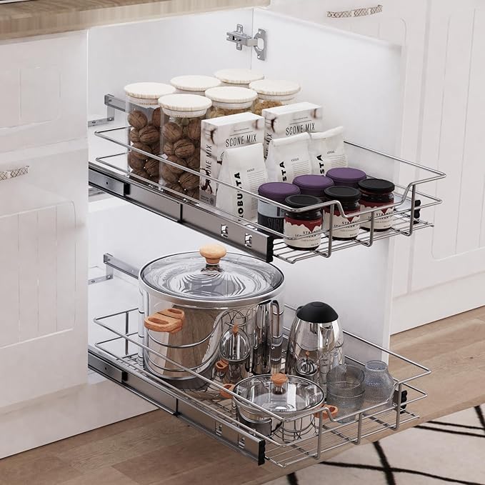 Pull Out Cabinet Organizer 24" W X 22" D, Slide Out Drawers - Image 7