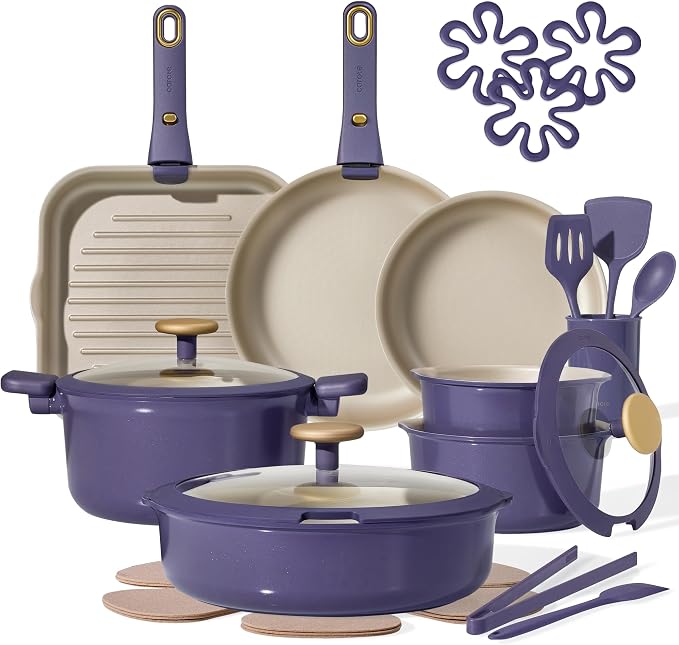 CAROTE 26 Pcs Pots and Pans Set, Nonstick Cookware Sets by CAROTE