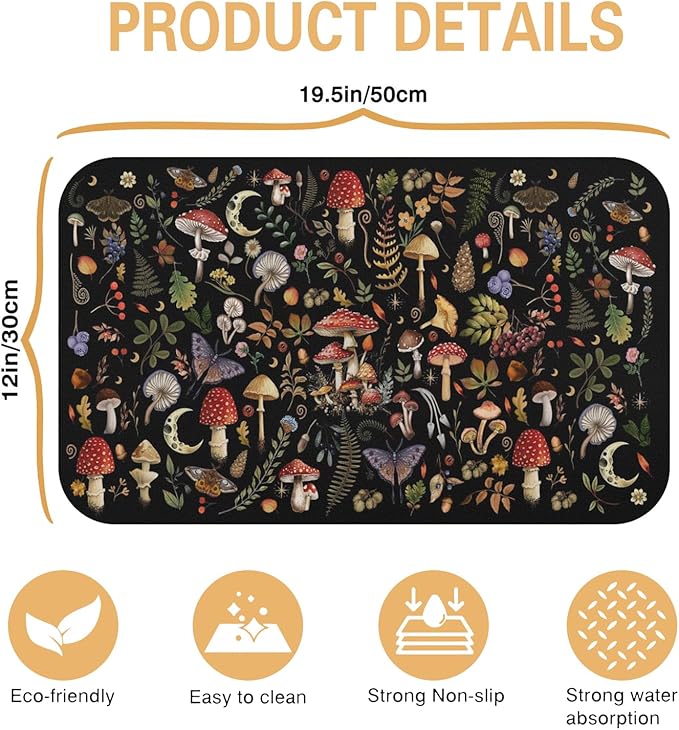 Kitchen Countertop Dish Drying Mat, Super Absorbent Coffee Bar Mat - Image 5