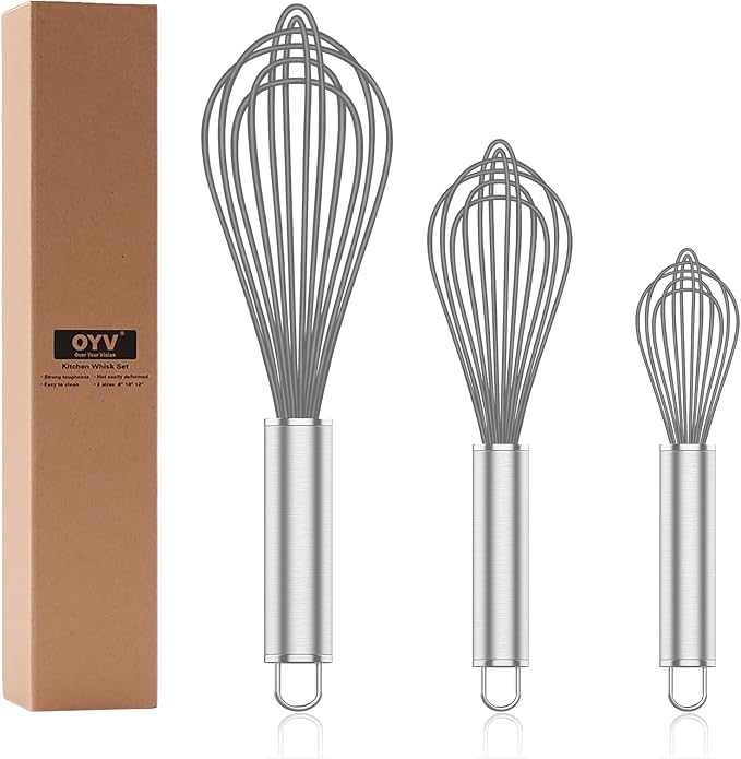 OYV Grey Silicone Whisk, Professional Whisks by OYV