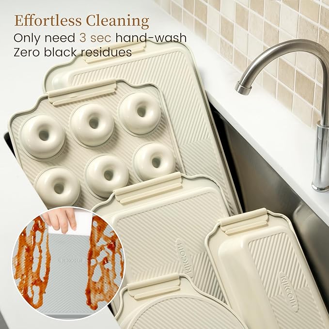 Kikcoin 25 PCS Stackable Baking Pans Set, Non-stick Bakeware Sets - Image 6